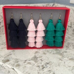 3 pairs of chandelier earrings